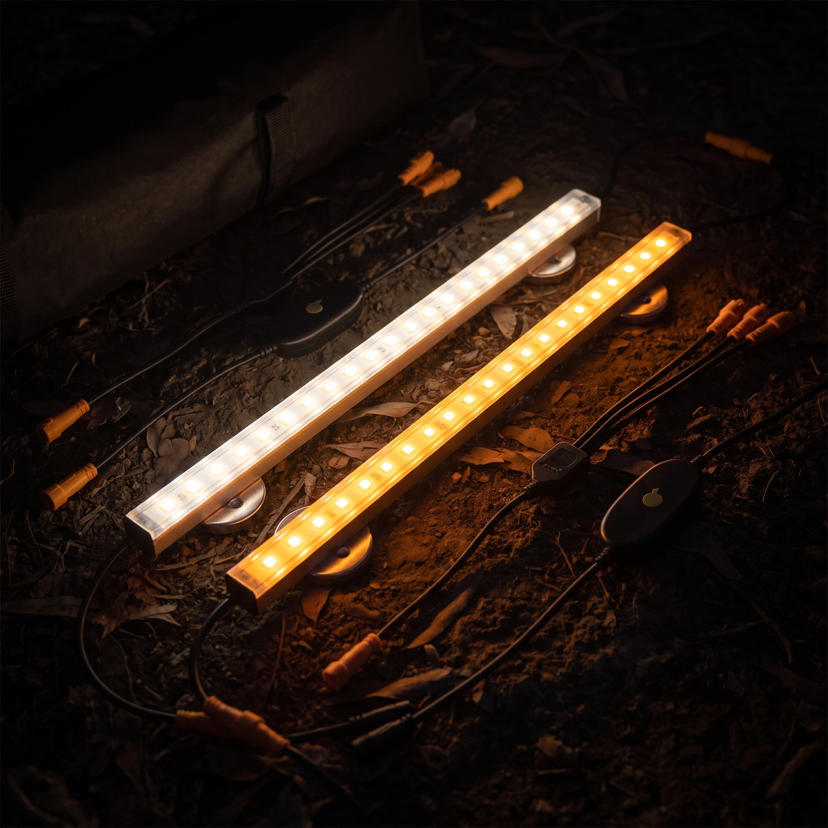 12V LED Camp Light Kit – white and amber modes lit at night