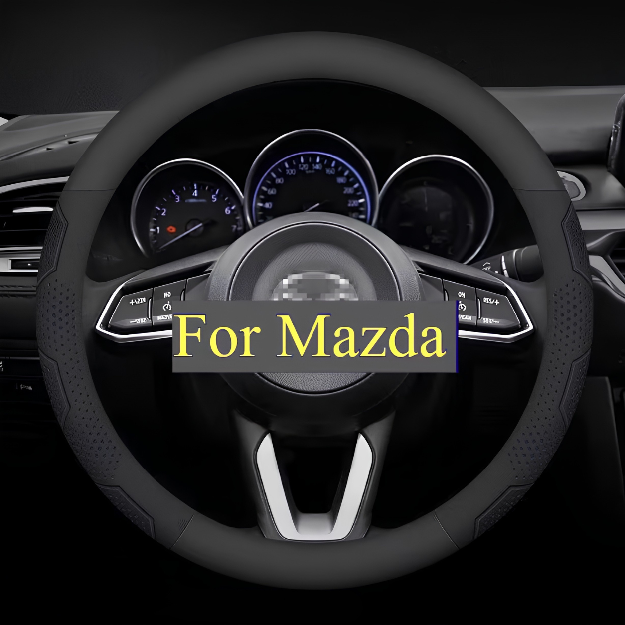 Mazda Carbon Fiber PU Leather Steering Wheel Cover