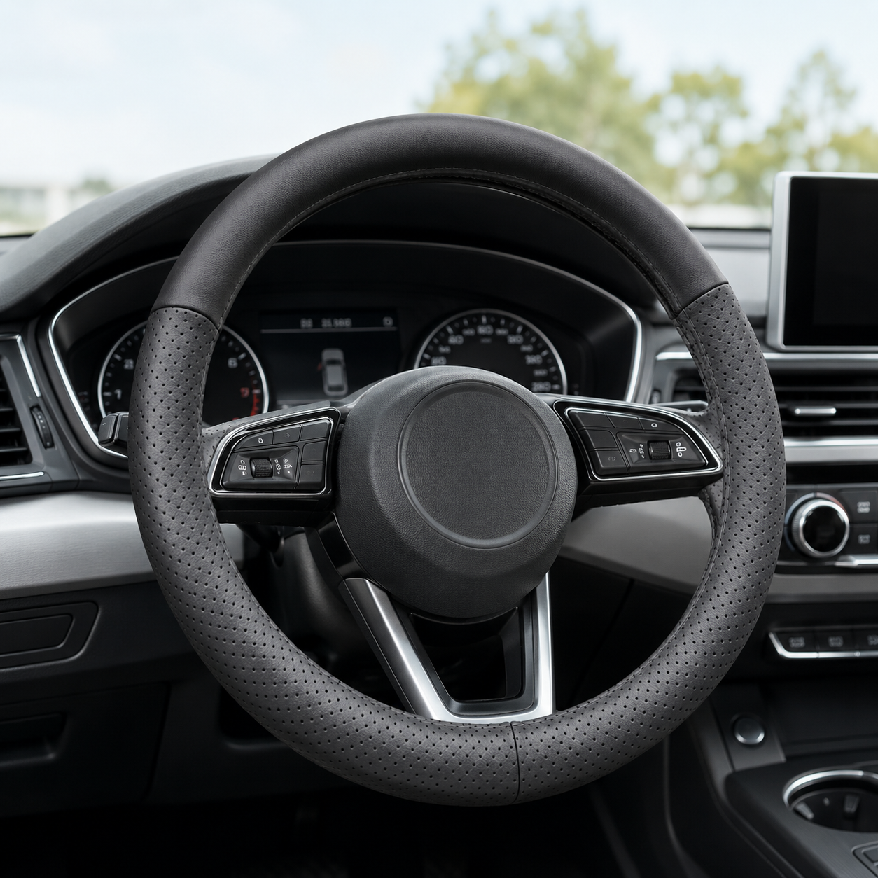Leather Steering Wheel Cover