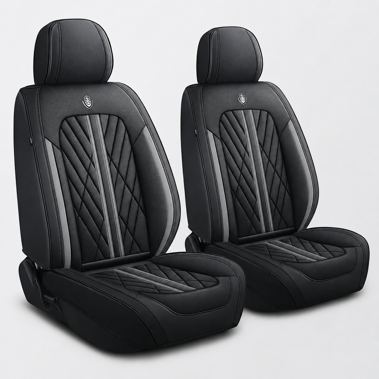 Black & Gray Seat Covers for Toyota RAV4 | Vegan Leather