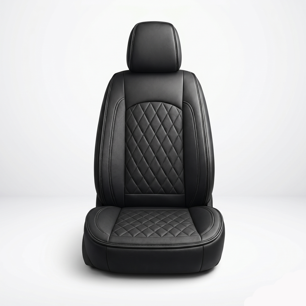 Black Quilted Leather Seat Covers for Toyota RAV4 | Vegan Leather
