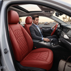 Red Quilted Leather Seat Covers