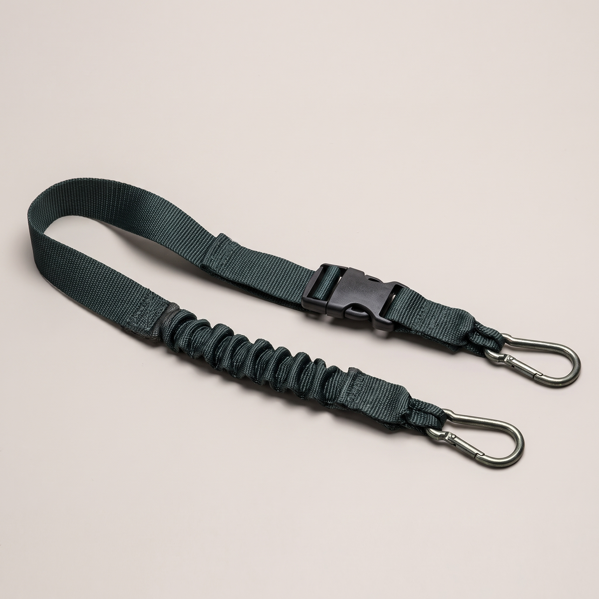 Adjustable Bungee Tie-Down Strap with Clip Hooks – laid out showing full size
