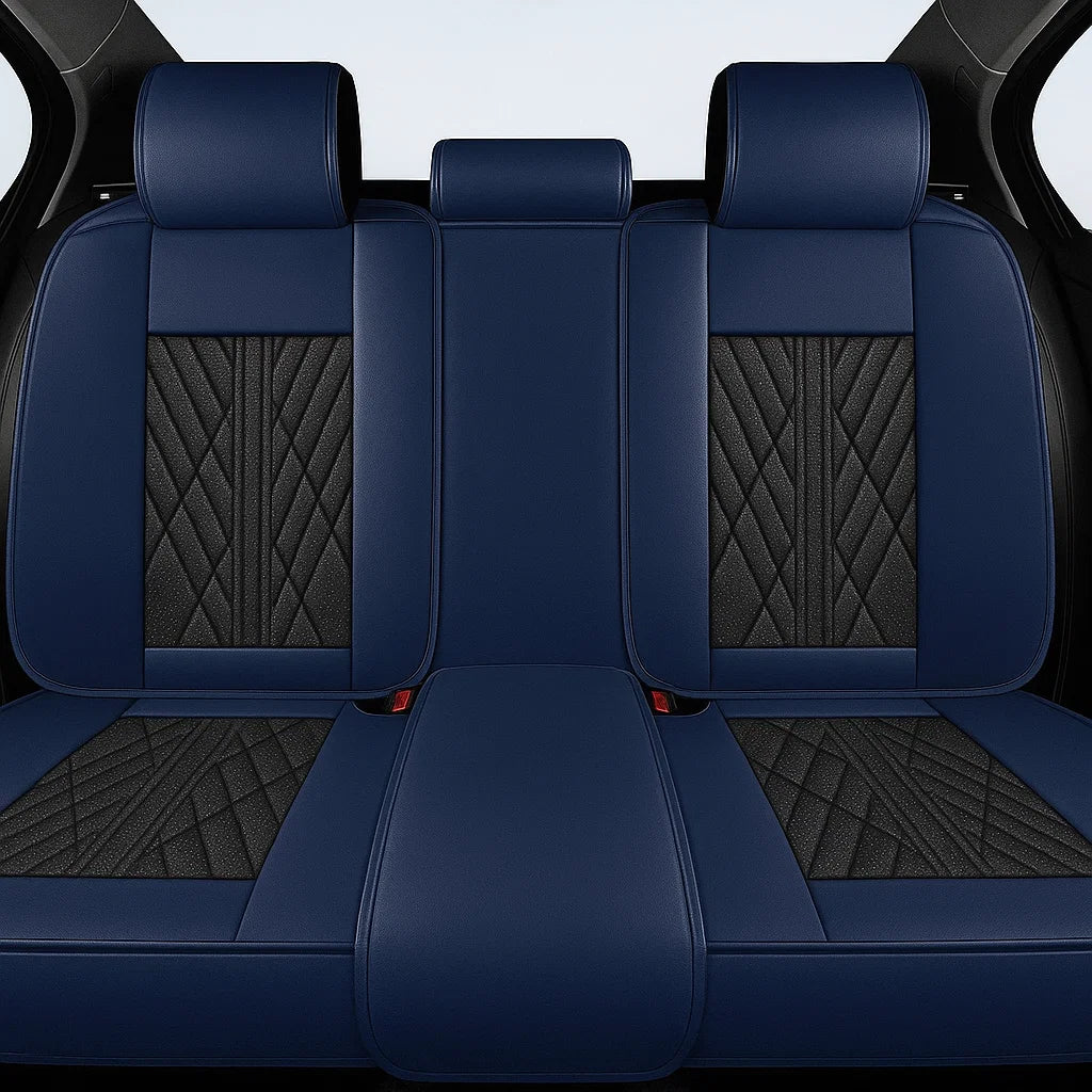 Black & Navy Seat Covers for Toyota RAV4 | Vegan Leather