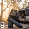 Car Camping Privacy Kit – in use at a gum-tree clearing at dawn with light mist