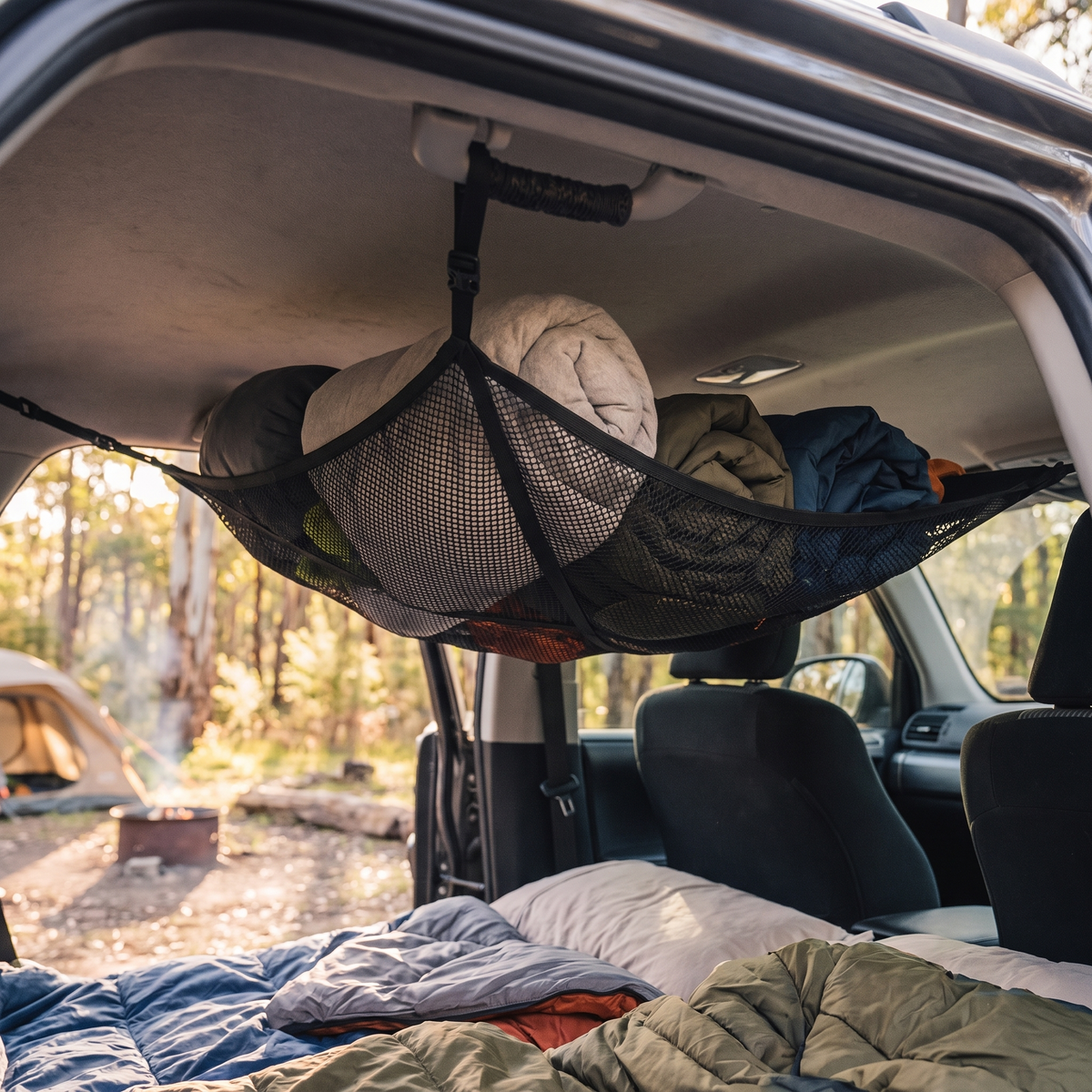 Cargo Hammock – in use at a eucalyptus bush campsite in soft morning light