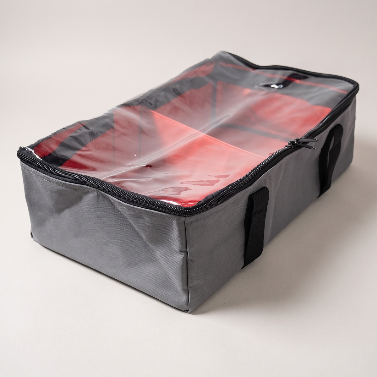 Heavy-Duty Canvas Storage Bag with Clear Lid – studio three-quarter view
