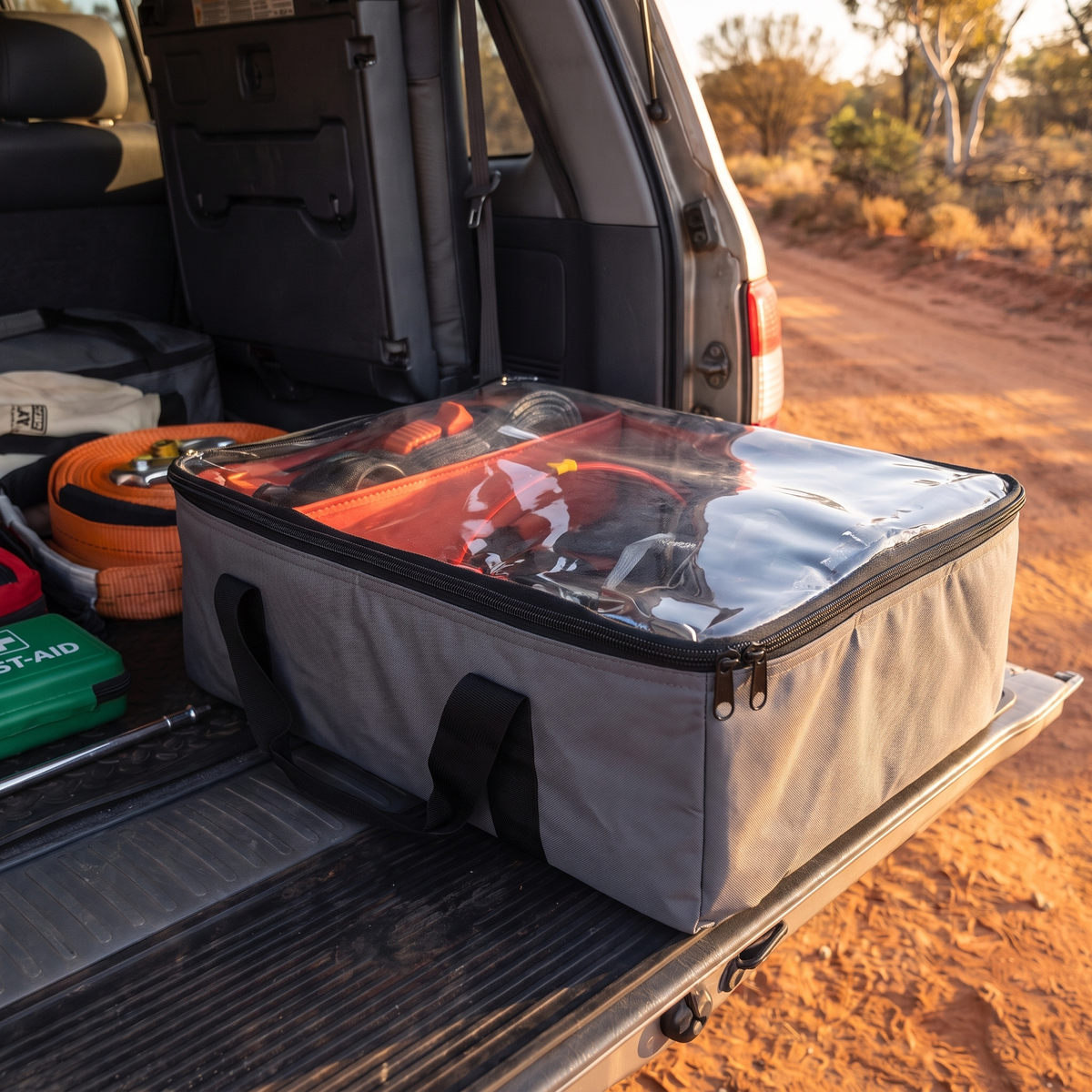 Heavy-Duty Canvas Storage Bag with Clear Lid – close-up of materials and stitching