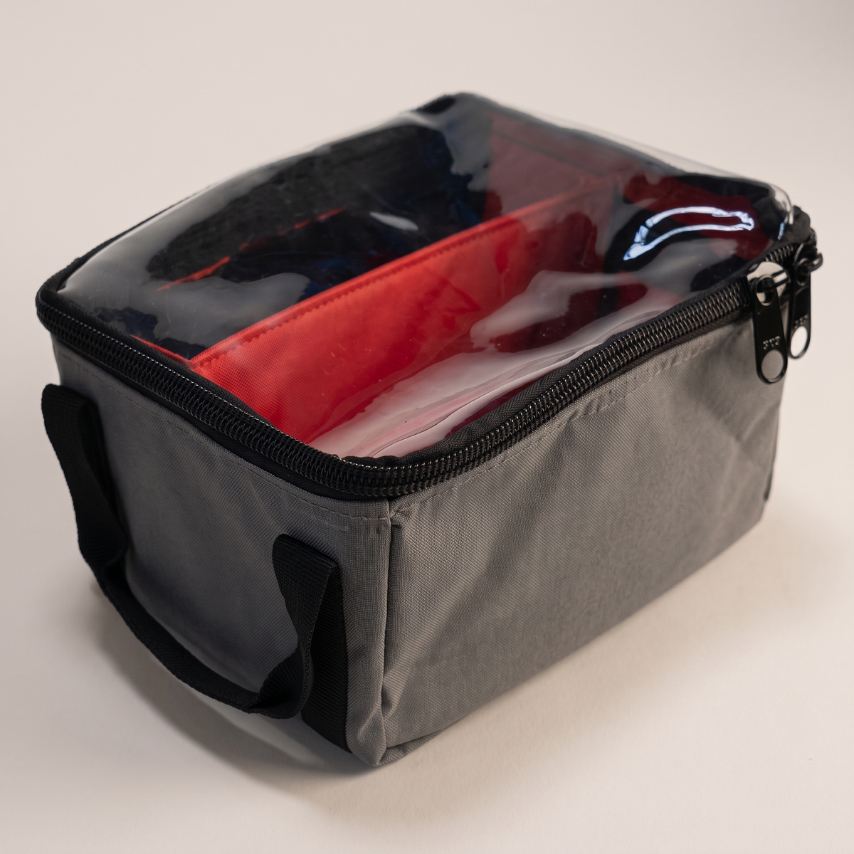 Heavy-Duty Canvas Storage Bag with Clear Lid – studio three-quarter view