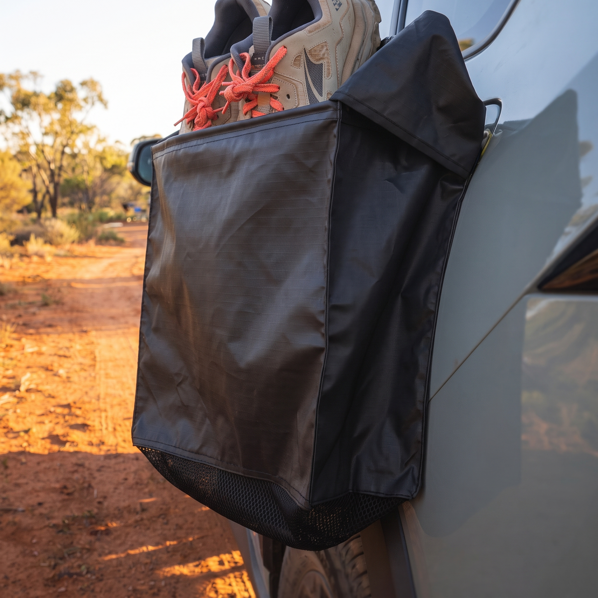 Magnetic Gear & Shoe Storage Bag – breathable mesh base close-up