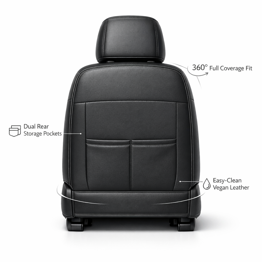 Black & Gray Seat Covers for Toyota RAV4 | Vegan Leather