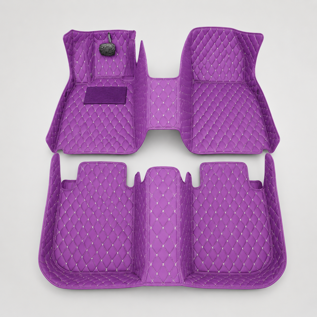 Royal Purple Diamond-Quilted Leather Floor Mats – Custom-Fit