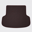 Custom Black & Red Diamond Stitched Car Trunk Mat