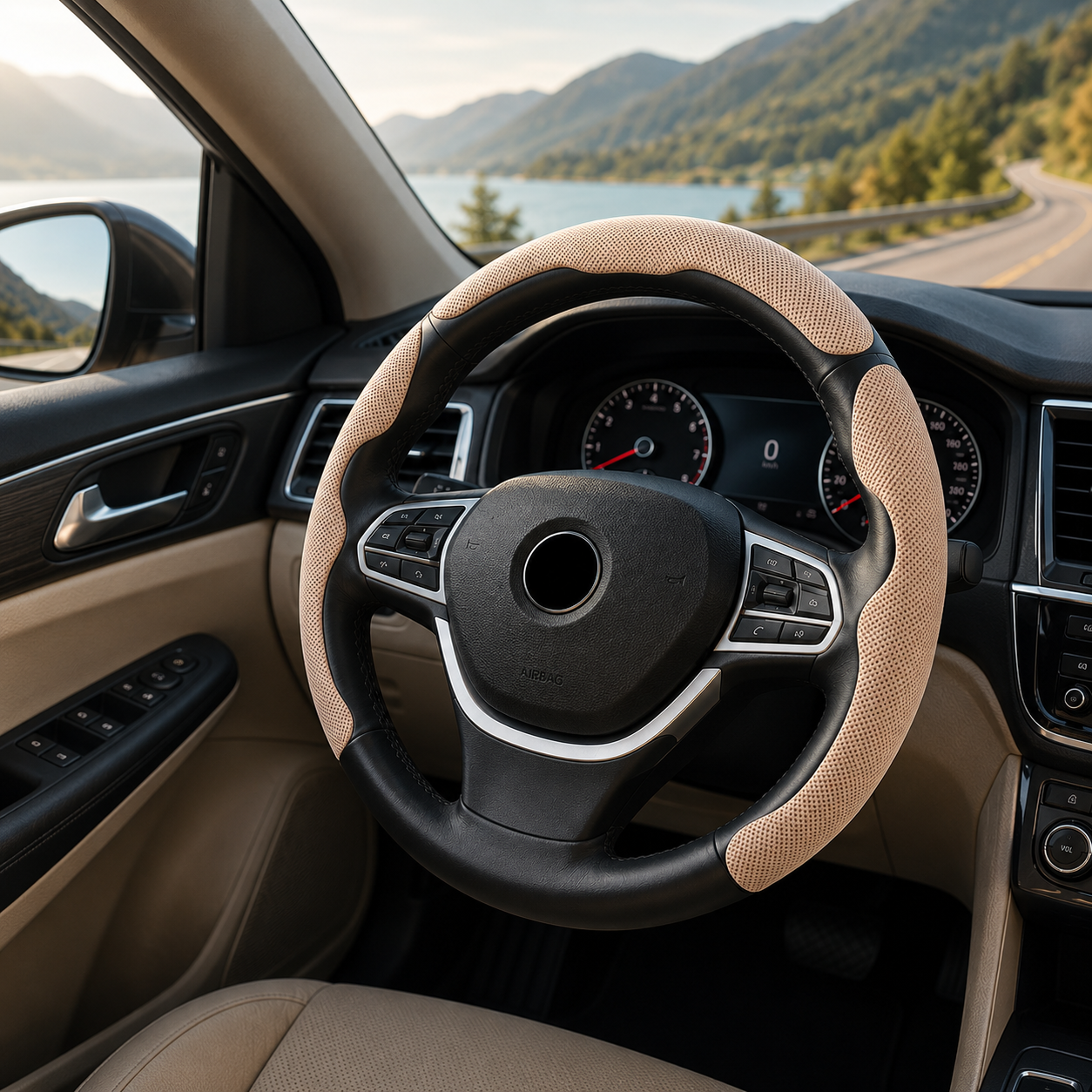 Anti-Slip Leather Steering Wheel Cover