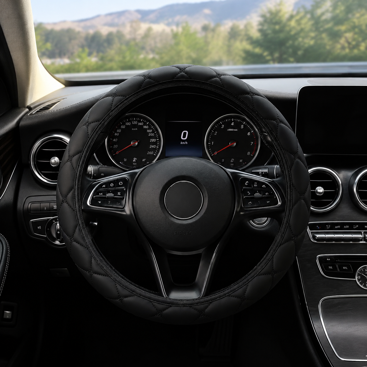 Car Faux Leather Steering Wheel Cover
