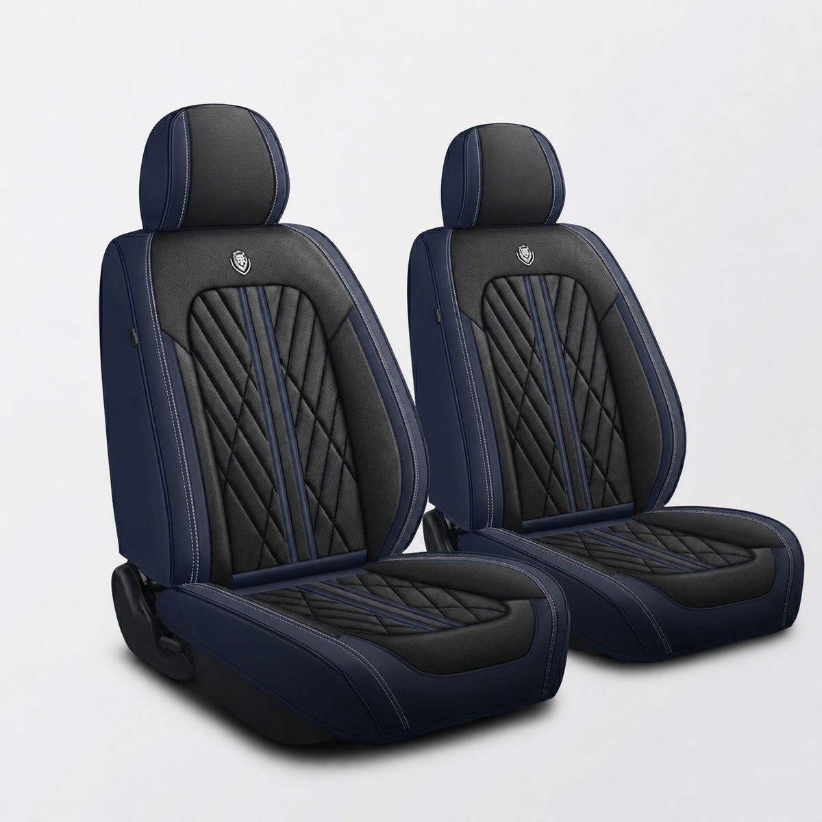 Black & Navy Seat Covers for Toyota RAV4 | Vegan Leather