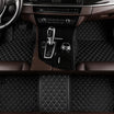 Black & White Stitched Diamond-Quilted Leather Floor Mats – Custom-Fit