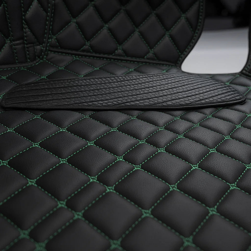 Diamond-Quilted Leather Floor Mats – Custom-Fit Luxury Set