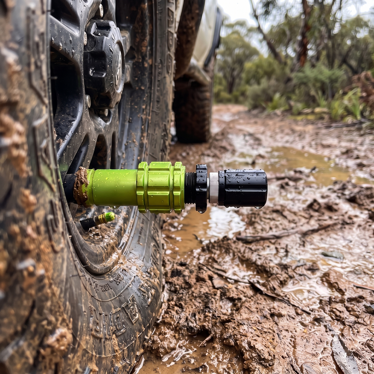 Automatic Tyre Deflator Set – pressure adjustment close-up