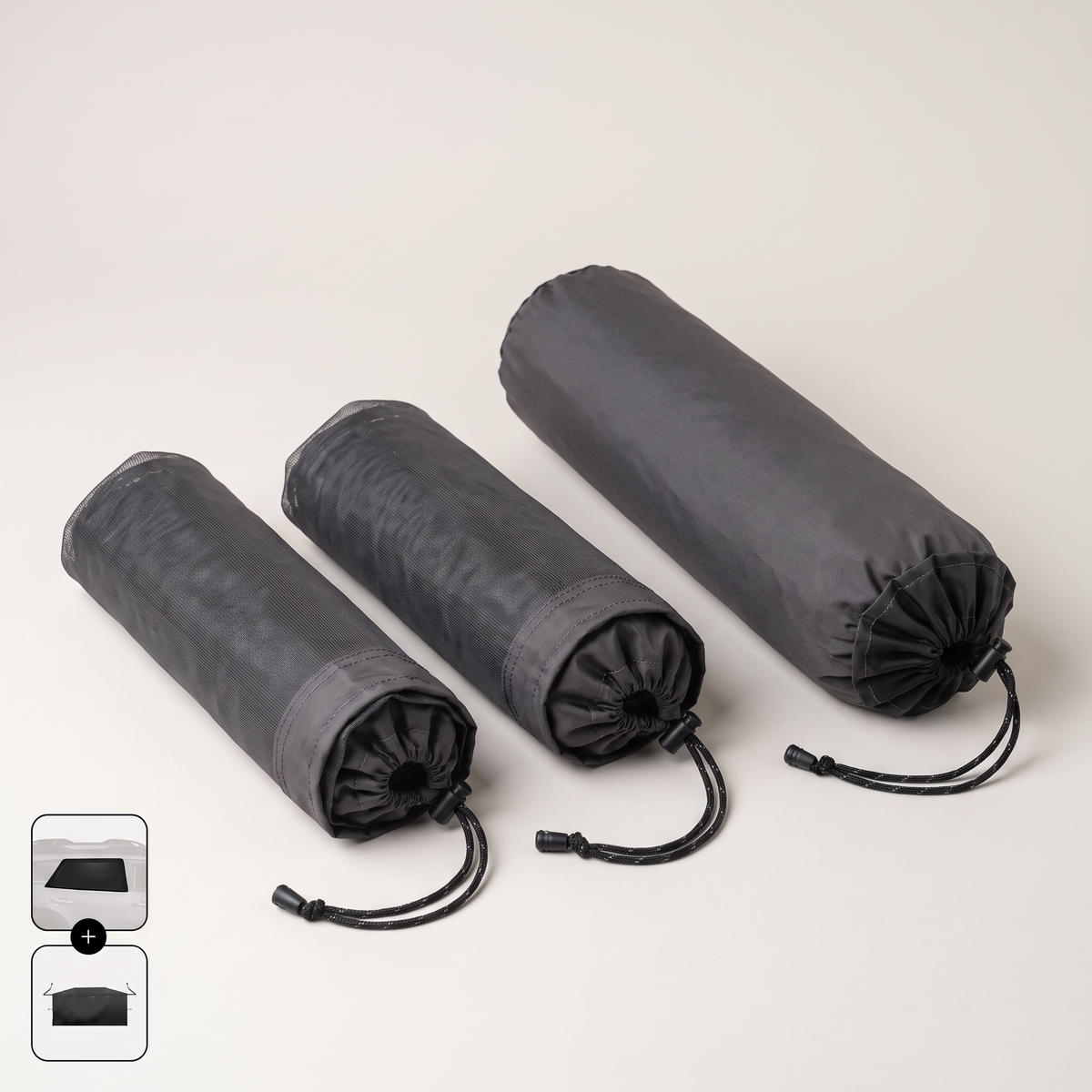 Car Camping Privacy Kit – all kit components laid out
