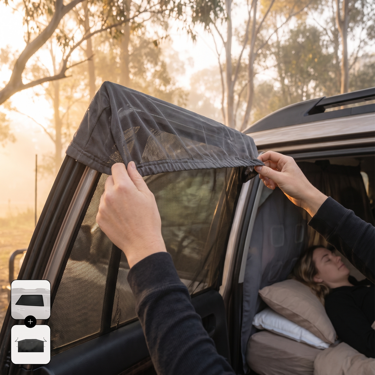 Car Camping Privacy Kit – fitting and attachment detail