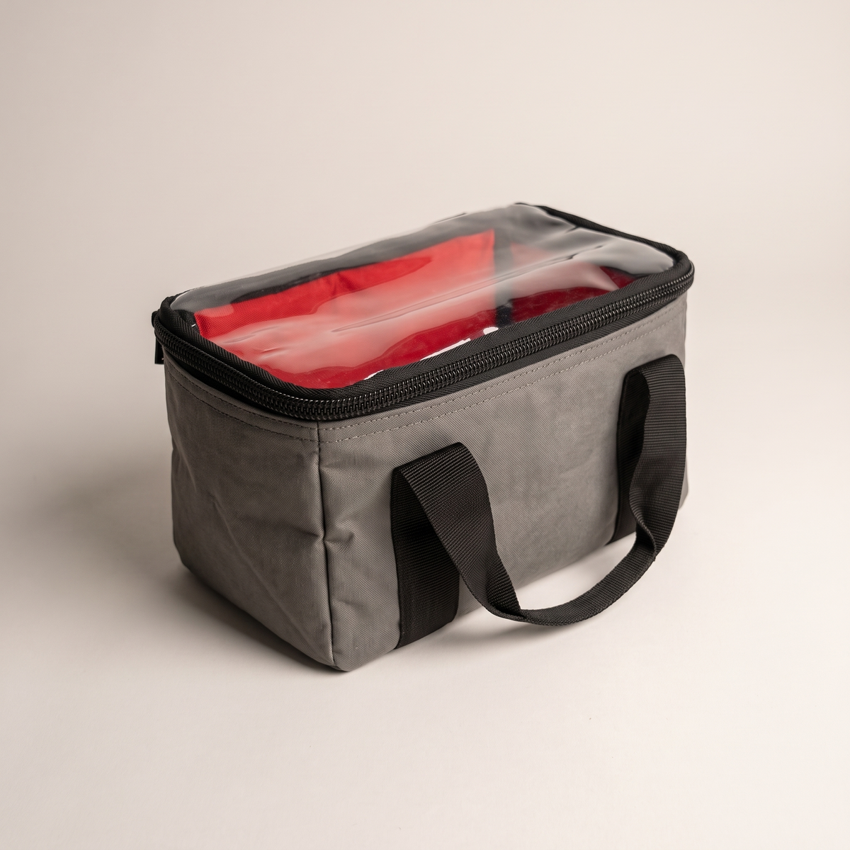 Heavy-Duty Canvas Storage Bag with Clear Lid – studio three-quarter view