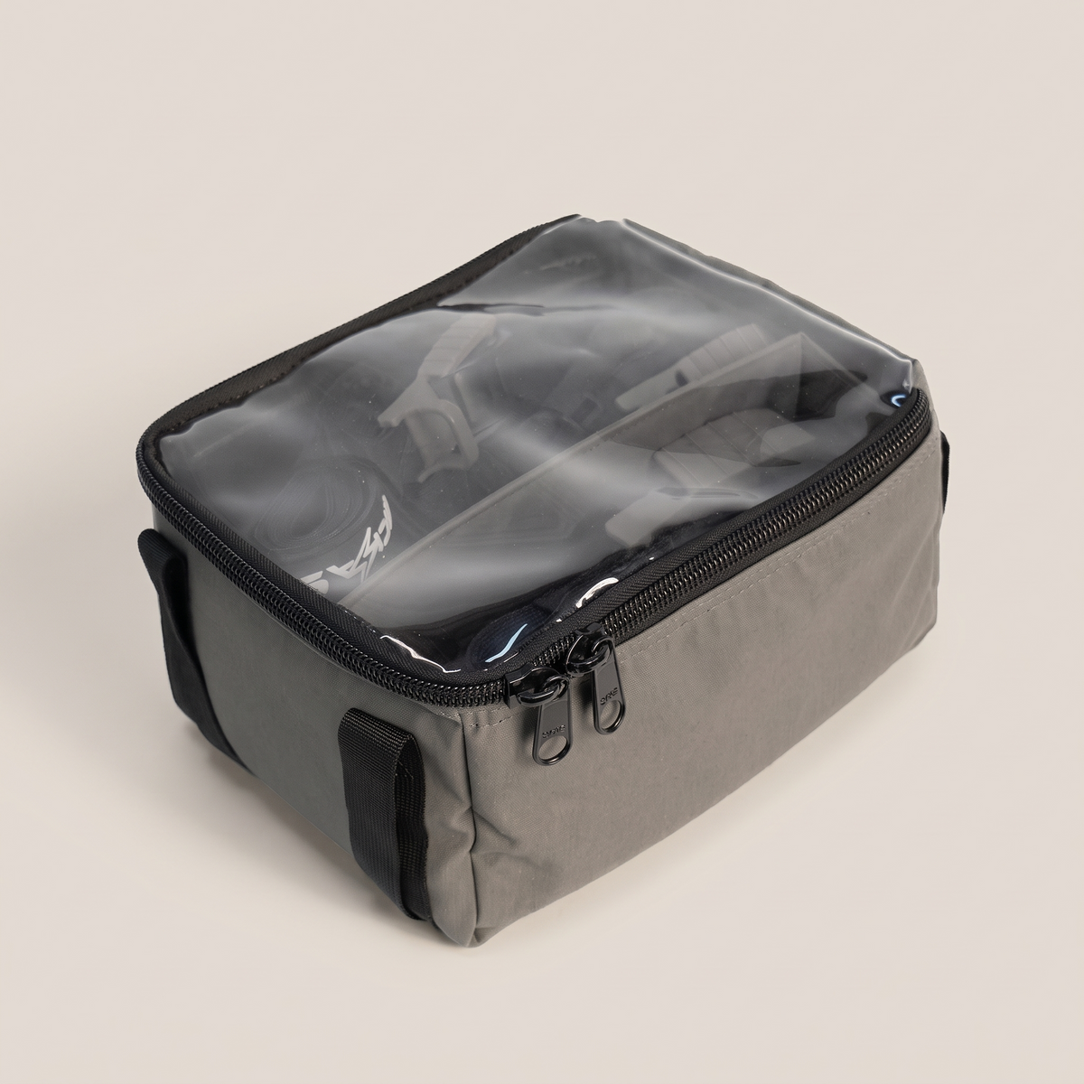 Heavy-Duty Canvas Storage Bag with Clear Lid – studio three-quarter view