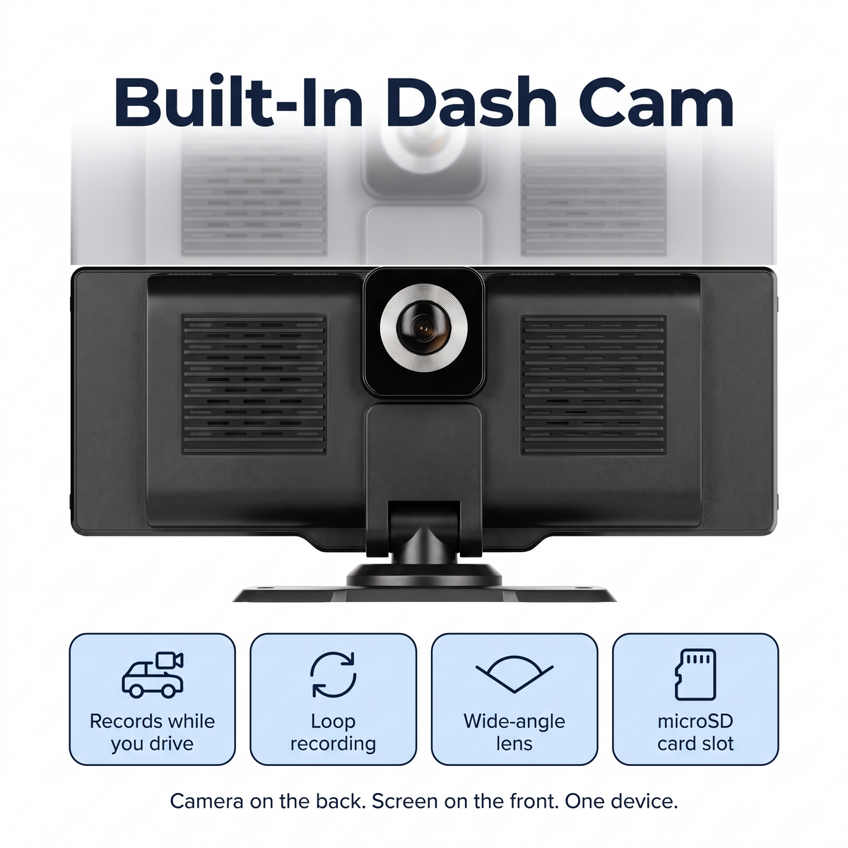 10.26-Inch Wireless CarPlay & Android Auto Screen with Dash Cam – built-in dash cam features